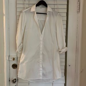 Caroline Constas White Shirt Dress Sz S